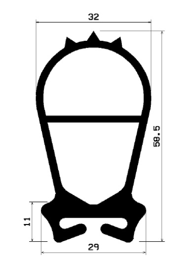17340365KG - EPDM rubber profiles - Sliding door – finger-guard profiles 17340365KG - EPDM rubber profiles - Sliding door – finger-guard profiles